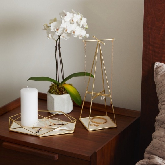 NEW Umbra Display Prisma Tray Sung Wook Park Geometric Gold Tone - Picture 12 of 16